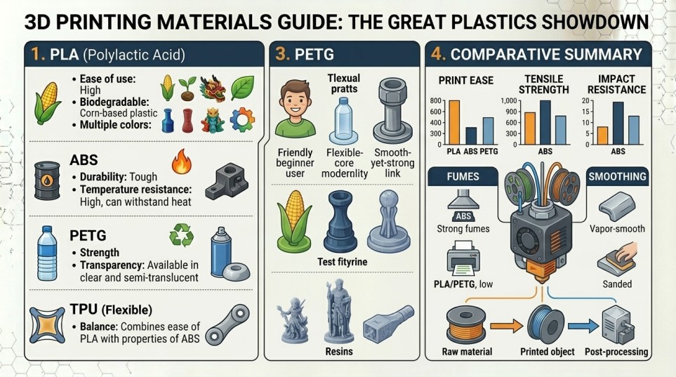 PLA vs ABS vs PETG